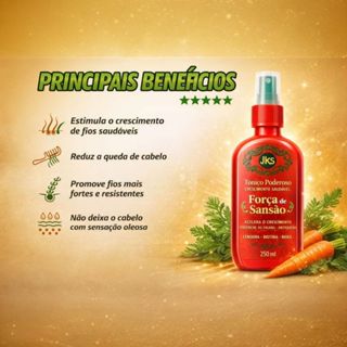 Tônico Capilar Força de Sansão Crescimento Acelerado Antiqueda Original. em Oferta na Shopee