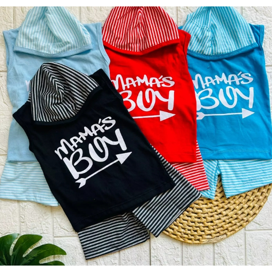 Conjunto Bebê Menino Passeio Camiseta Short Confortavel Estiloso Capuz