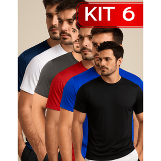 Kit 6 Camisetas Dryfit Masculina Básica Academia Tradicional Treino Casual Fitness Corrida em Oferta na Shopee
