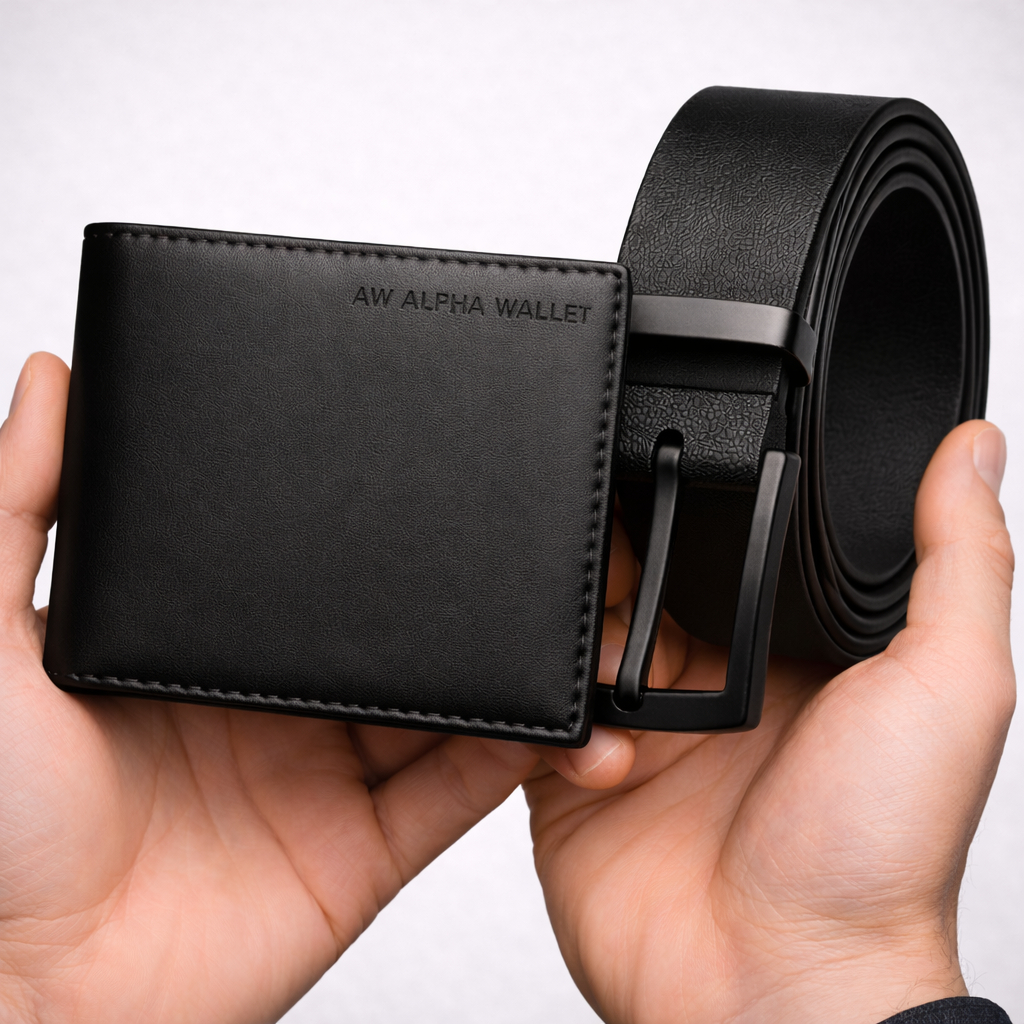 Kit Carteira Masculina Couro P.U Lisa + Cinto Couro Montana Fivela Preta em Oferta na Shopee