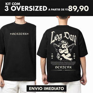 Kit com 3 Camisetas Oversized Streetwear - Estampadas e Lisas.