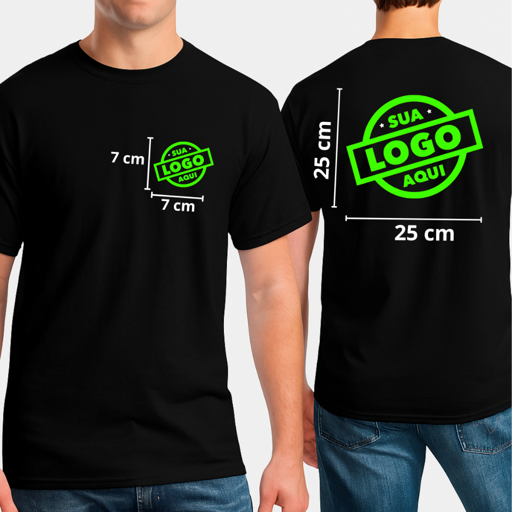Camiseta Personalizada Estampa Sua logo sua marca 100% Algodão  Personalizável Camiseta para evento em Oferta na Shopee