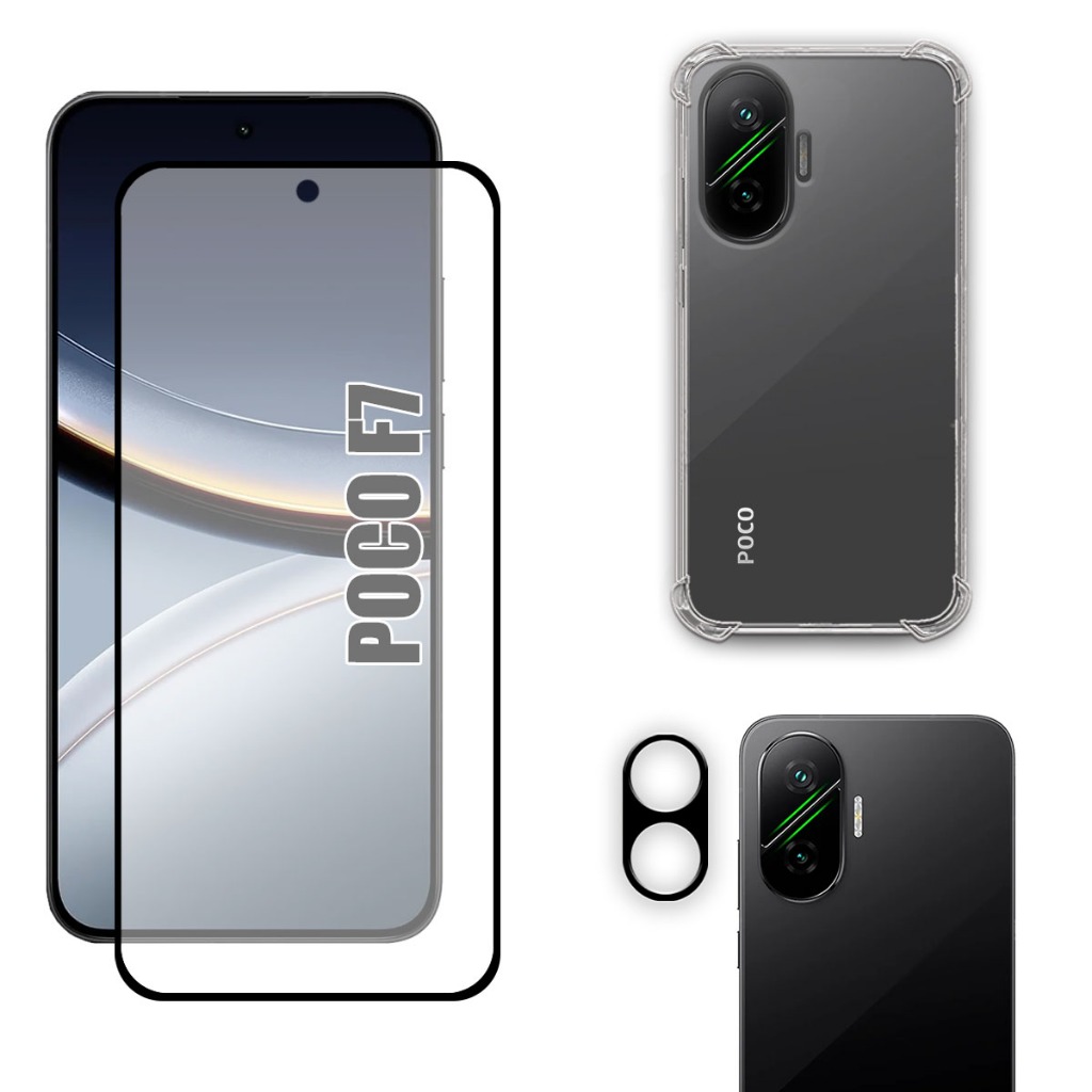 Kit Para Xiaomi Poco F7 | Película Fosca de Cerâmica - Capa Anti Shock - Película da Câmera 3D em Oferta na Shopee