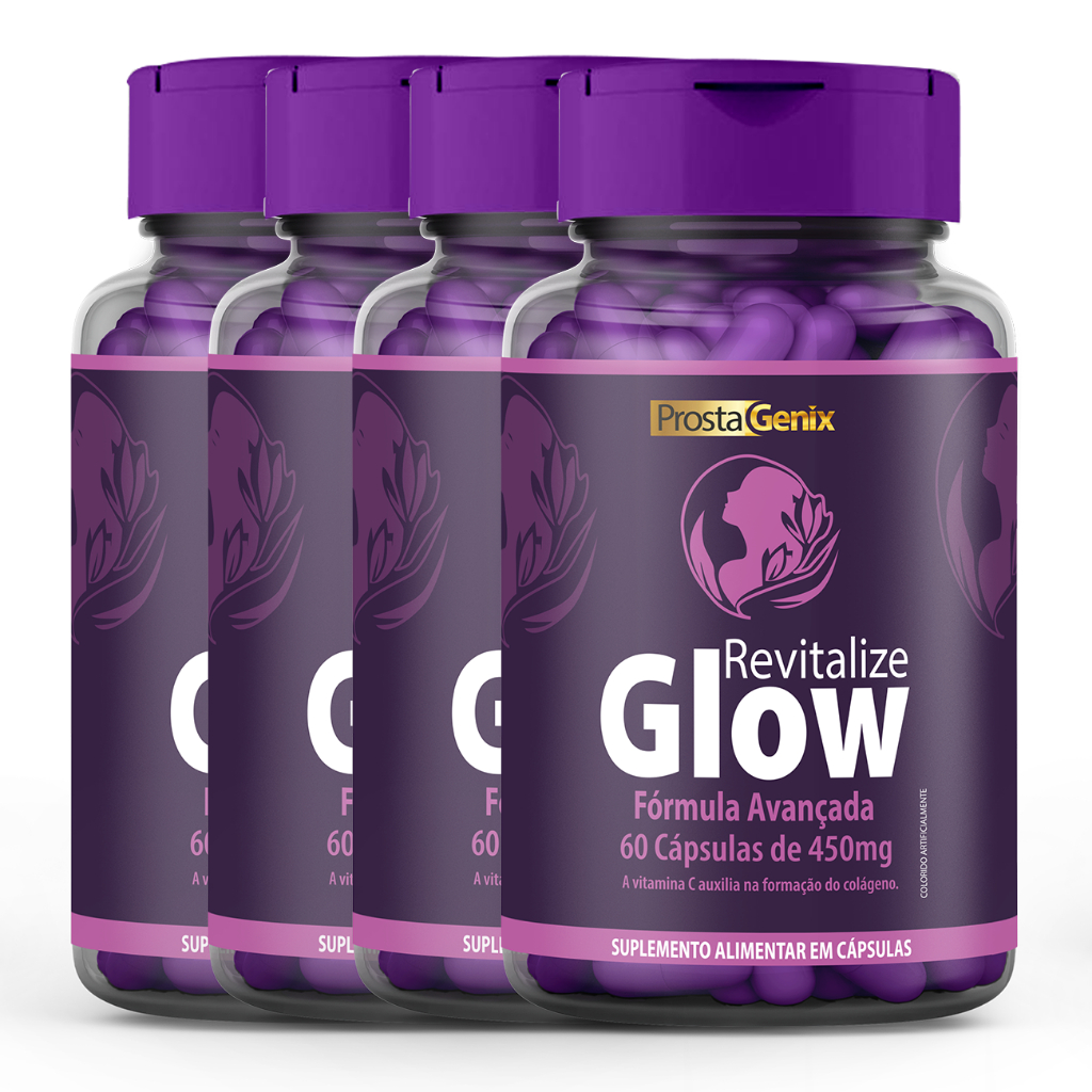 4 Revitalize Glow 240 Capsulas Auxilio Para Cabelo, Pele E Unha