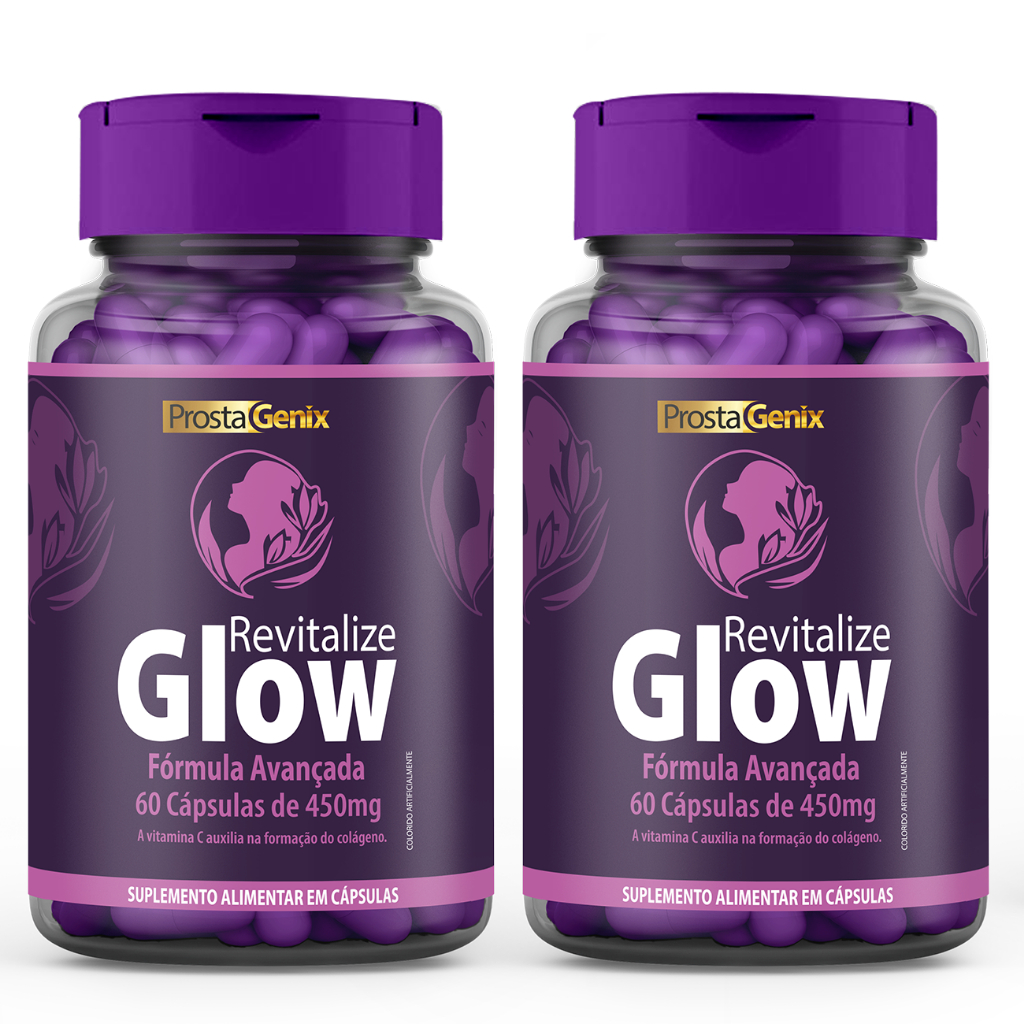 2 Revitalize Glow 60 Capsulas Auxilio Para Cabelo, Pele E Unha