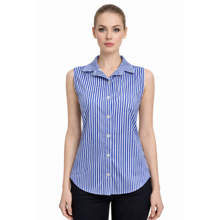 Blusa Feminina Sem Manga Listrada Social Casual Moda Elegante Verão 2026