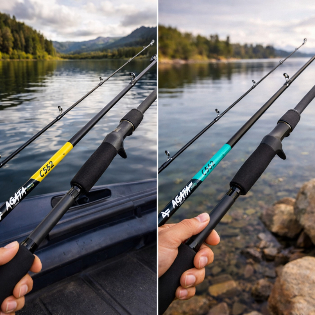 Vara de Pesca Ágata 6-12lbs 1,65m Ação Rápida Alta Sensibilidade Para Carretilha