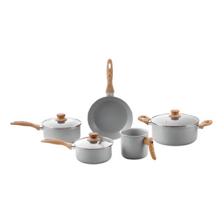 Jogo De Panela Antiaderente 5 peças Brinox Gris Ceramic Life Easy Cinza