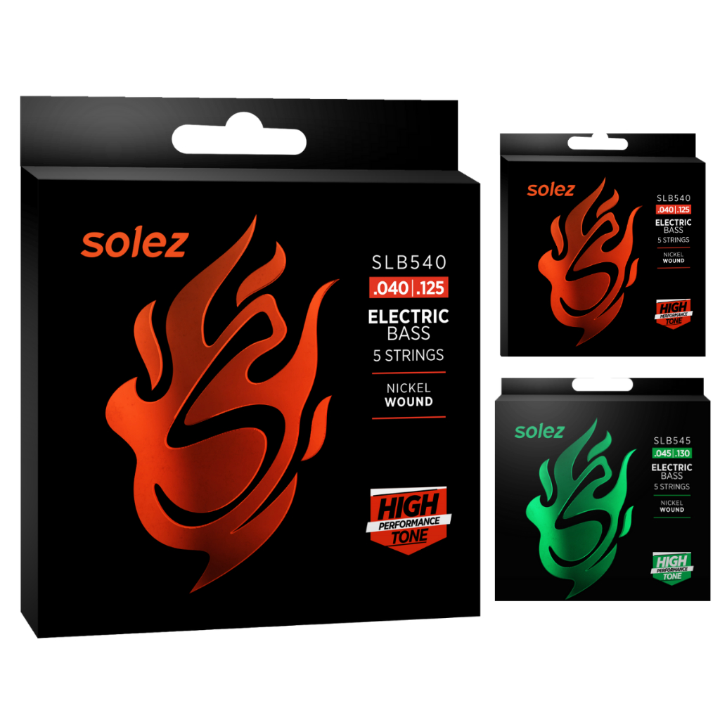 Encordoamento Jogo de Corda Solez Contra Baixo 5c SLB540 0.40 SLB545 0.45 5 cordas