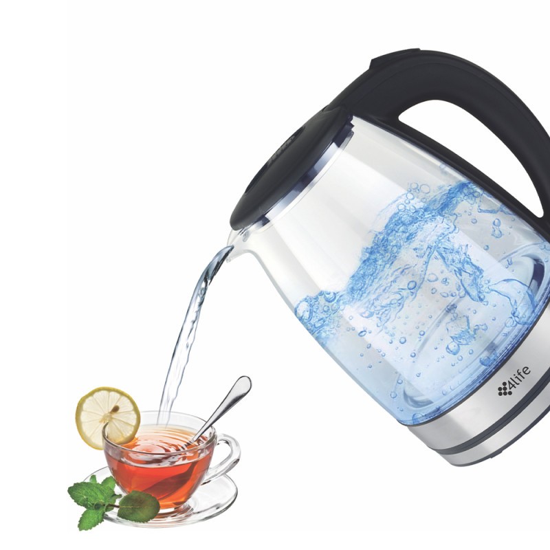 Chaleira Elétrica De Vidro Jarra 2l .110v. Resistente ao calor, Base Rotacional, Desligamento Automático em Oferta na Shopee