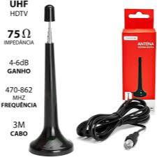 Antena TV Digital Tomate MTV-3015 — Recepção UHF/VHF 470-862 MHz com Cabo de 3 m