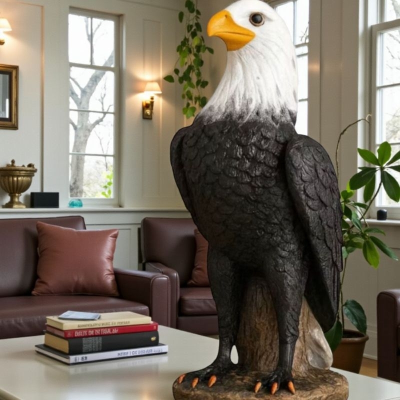 Gavião Águia Gesso Espanta Pombo E Passarinhos Decoração Casa Jardim Estatua Enfeite Texturizado