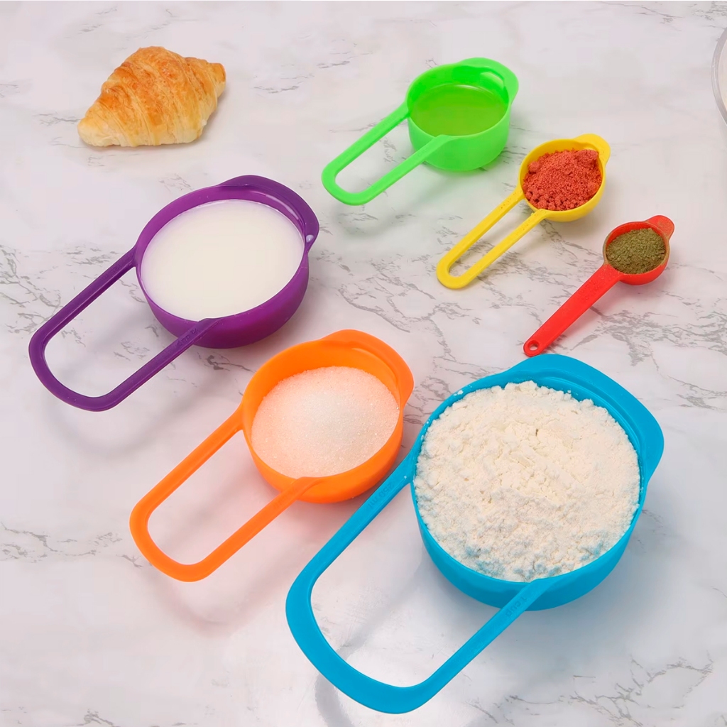 Kit 1 2 Medidores de Ingrediente com 6 Colheres Colher de Medida