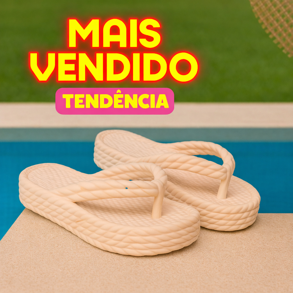 Chinelo Nuvem Plataforma Feminino Trançado Visual Moderno