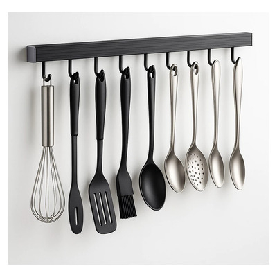 Suporte De Utensílios 12 Ganchos Porta Talher Cozinha 60cm