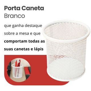 Porta Caneta Lápis Redondo Aramado 10cm Branco Organizador Escritorio Escritório Porta Treco em Oferta na Shopee