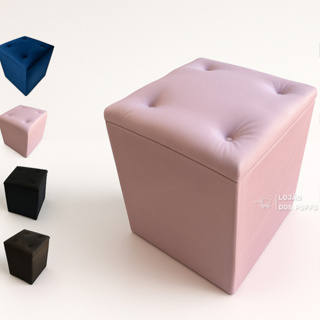 PUFF BAU TECIDO SUEDE PORTA OBJETOS BRINQUEDOS SAPATOS ROUPAS DECORAÇÃO CASA PENTEADEIRA - PROMOÇÃO. em Oferta na Shopee