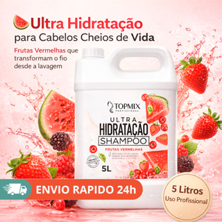 Shampoo Frutas Vermelhas Topmix Profissional 5L – Hidratação Profunda, Brilho Intenso e Lavatório em Oferta na Shopee