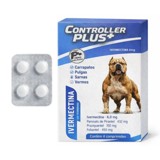 Ivermectina 6mg P/ Cães de 15kg a 30kg - 4 Comprimidos Controller Plus em Oferta na Shopee