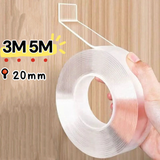 Fita Dupla Face Extra Forte Transparente NanoGel Silicone Mágica Adesiva Cola na Parede Móvel Porta 1M/3M/5M em Oferta na Shopee