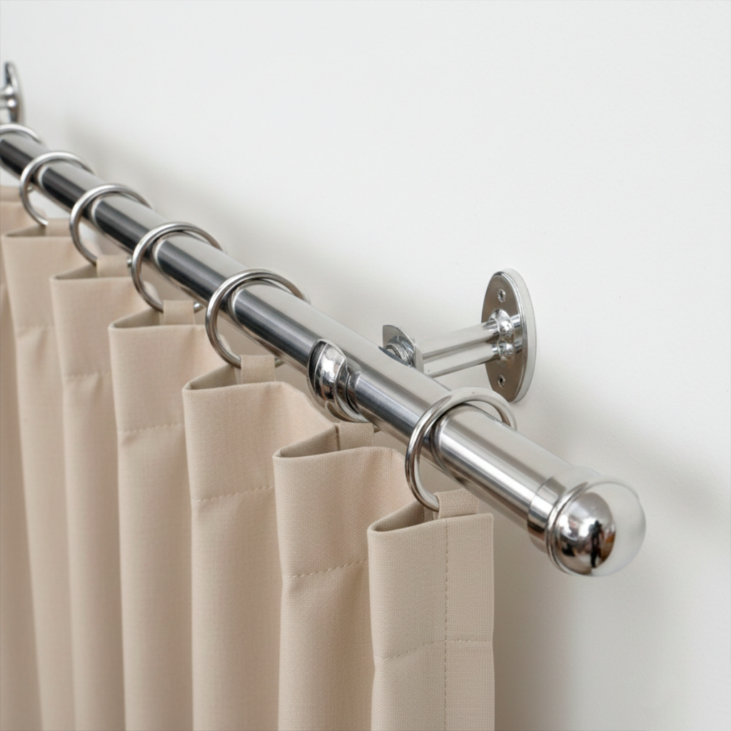 Kit Varão de Cortina 3,00m Cromado 28mm Grosso + Suportes Luxo em Oferta na Shopee