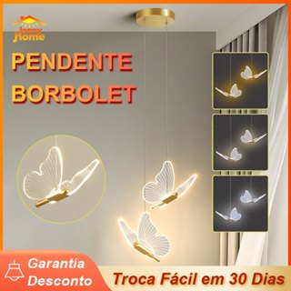 Dourado Pendente Led Borboleta 3 Cores em 1 Luz Luminária De Teto Do Quarto Iluminação Criativo em Oferta na Shopee