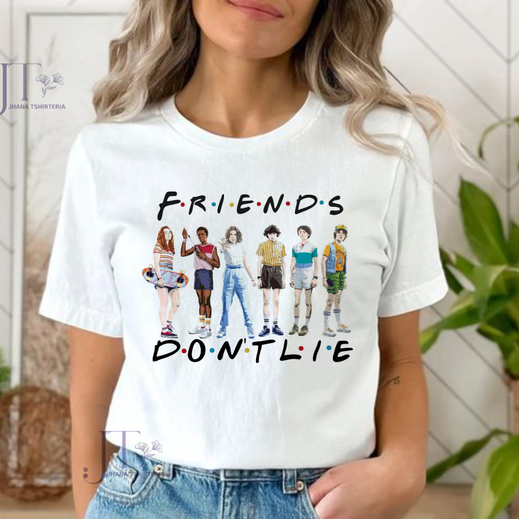 CAMISETA INFANTIL E ADULTA,FRIENDS DONTLIE,menina estilosa filme serie, blusinha, STRANGER THINGS, max, friends, eleven