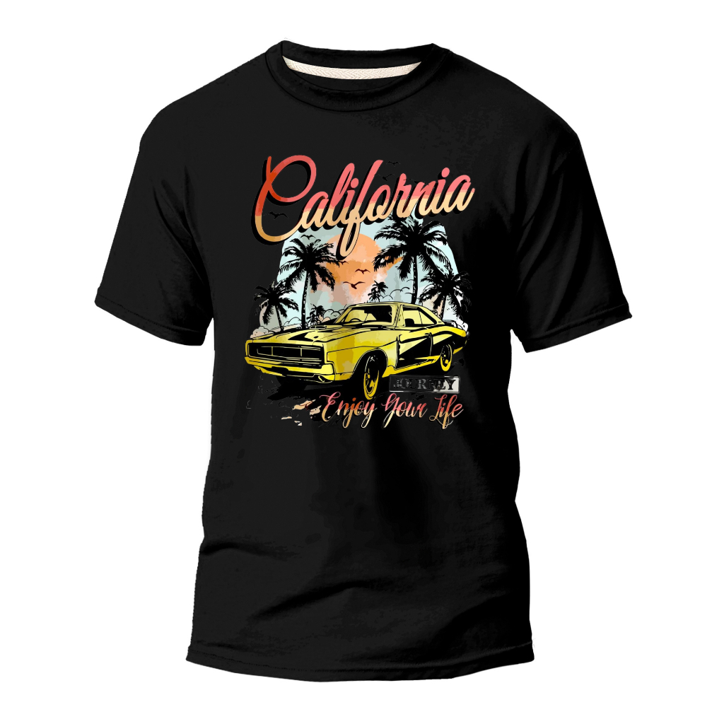 Camiseta Masculina Estampada California Lançamento 2026 Tendencia 100% Algodão 30.1