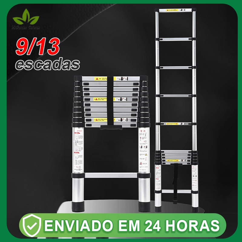 Escada Reta Alumínio Telescópica Escada Telescópica De Alumínio Multifuncional 13 Degraus