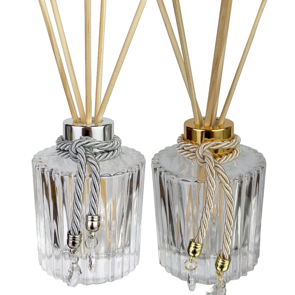 2 Vidros Napoli 120ml Difusor de Varetas Luxo com Pingente Decorativo