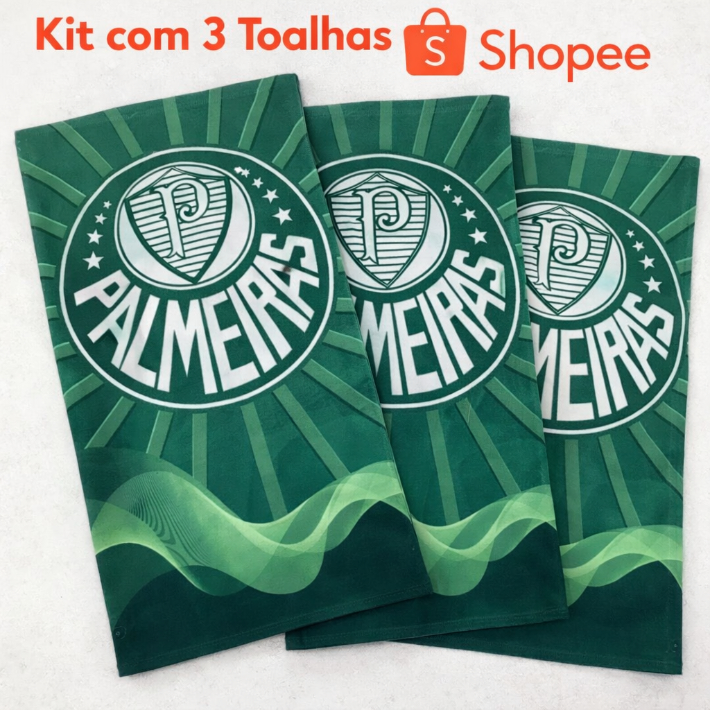 KIT 3 e 6 Toalhas Rosto Personalizadas Times Futebol Paixão Campeonato Brasileiro Passeio Acadêmia