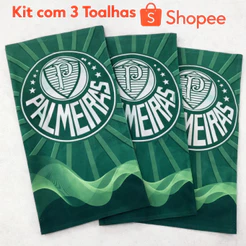 KIT 3 e 6 Toalhas Rosto Personalizadas Times Futebol Paixão Campeonato Brasileiro Passeio Acadêmia