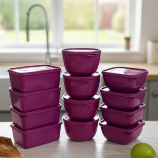 Jogo 12 Potes De Plasticos Fucsia Pink 1 Litro Para Guardar Armazenar Alimentos Cozinha em Oferta na Shopee