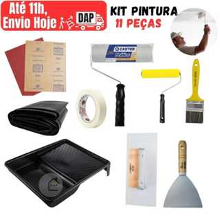 Kit 11 Peças Pintura Parede Completo Profissional com Desempenadeira para massa Corrida em Oferta na Shopee