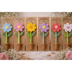 🌼 Caneta personalizada 🌼 Lembrancinha Flor em tricotin