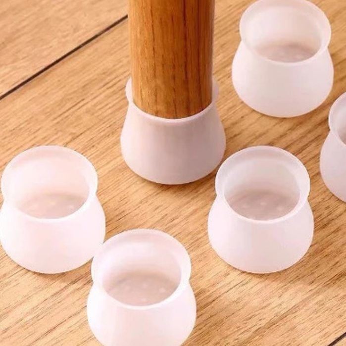 Kit C 12/24 Protetor de Silicone para Pés de Cadeira e Mesa Pés Pezinho Redondo