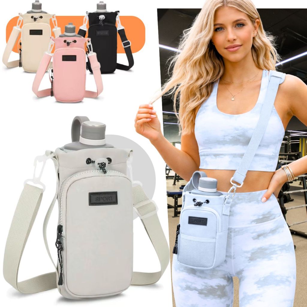 Bolsa Transversal para Garrafa de Água e Celular – Ideal para Caminhada e Corrida - Envio Imediato em Oferta na Shopee