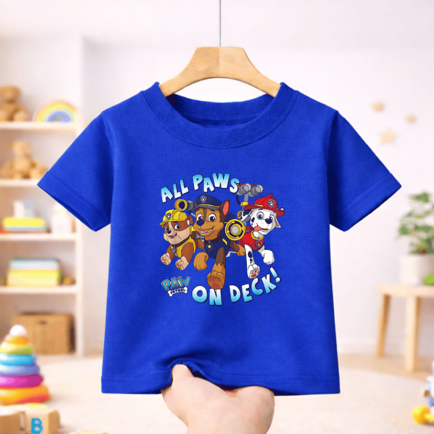 Camiseta Infantil Juvenil Patrulha - Estampa Desenho Patrulha - Camiseta 100% Algodão de Alta Qualidade - Blusa Desenho