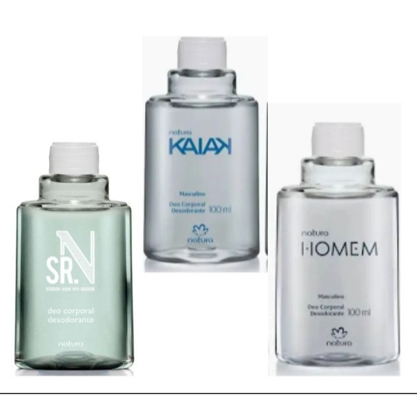 3 x Natura Refil Deo Corporal Masculino  desorantes spray 100ml SR.n, Kaiak, Natura Homem