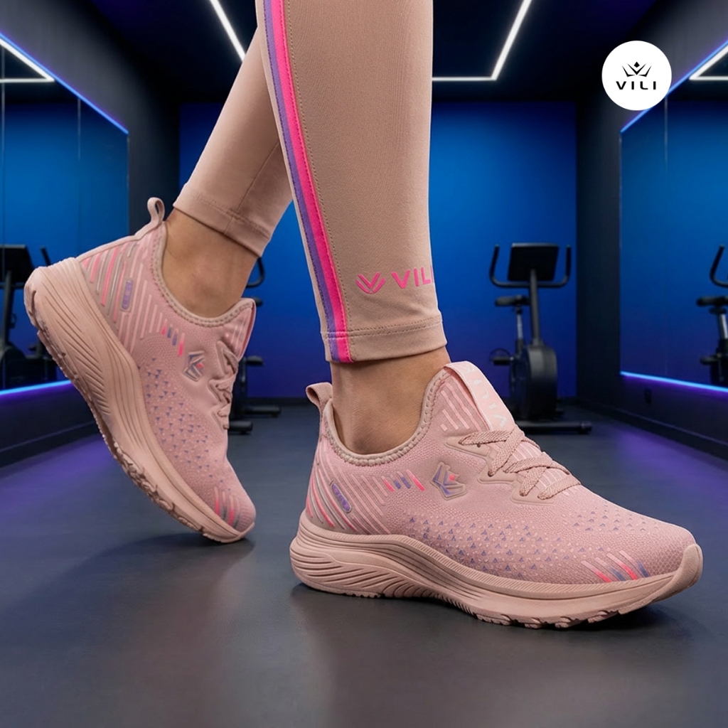 Tênis Feminino Vili Neon Esportivo Academia Caminhada Nude em Oferta na Shopee