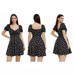 🌸Vestido Curto Feminino Estampa Floral rodado com elastex– Look Fresquinho de Verão!