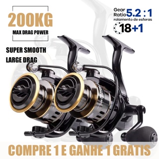 【Compre 1 e ganhe 1 grátis】 Molinete De Pesca De Metal EVA Max Arraste 200kg Cana Em Água Salgada em Oferta na Shopee