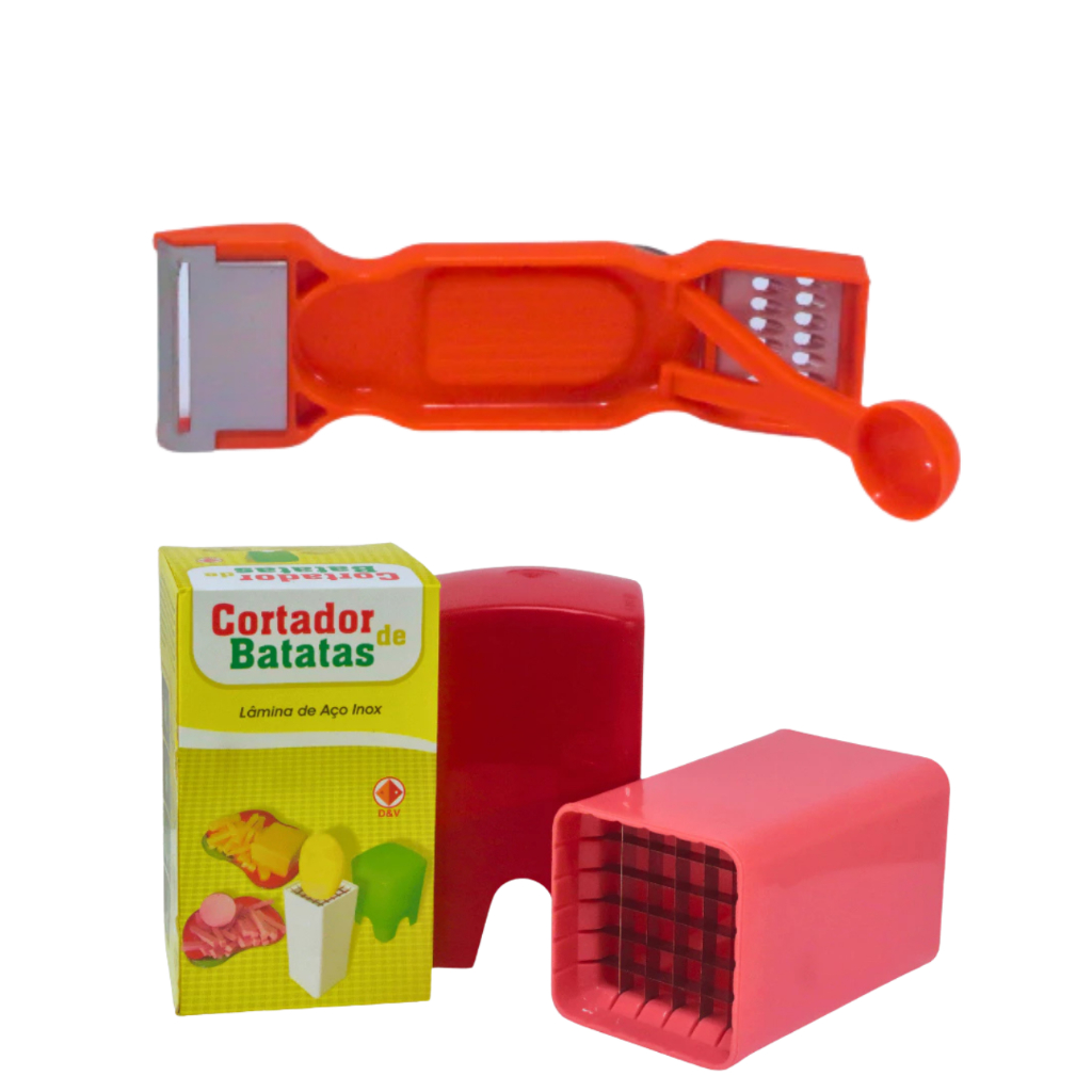 Kit Cortador de batata + Descascador Fatiador - Utilidade Doméstica