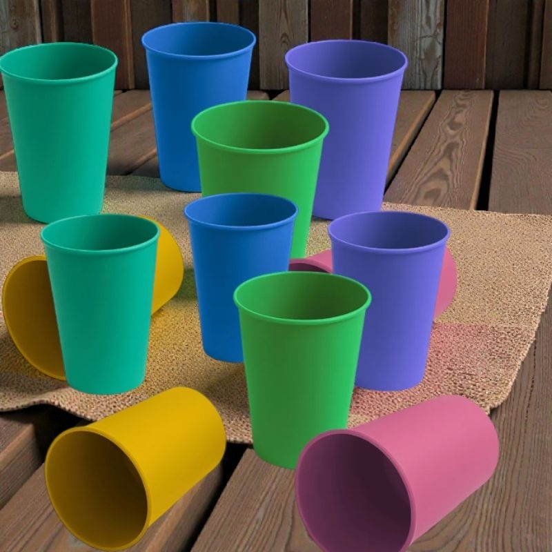 Kit 10 Copos Plástico Reutilizável 200ml – Ideal para Festa Escola creche em Oferta na Shopee