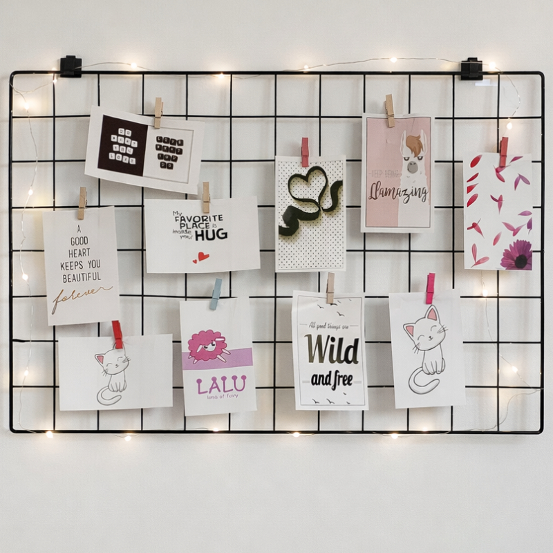 Mural de Fotos Memory Board com Led 2m mais Mini Prendedores Coloridos em Oferta na Shopee