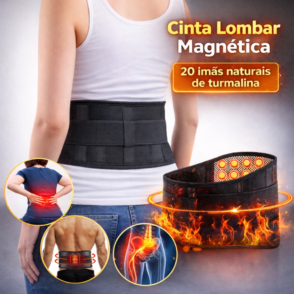 Cinta Lombar Magnética Imãs Turmalina Terapia Alivia Dor Nervo Ciático Hérnia Costas Autoaquecimento em Oferta na Shopee
