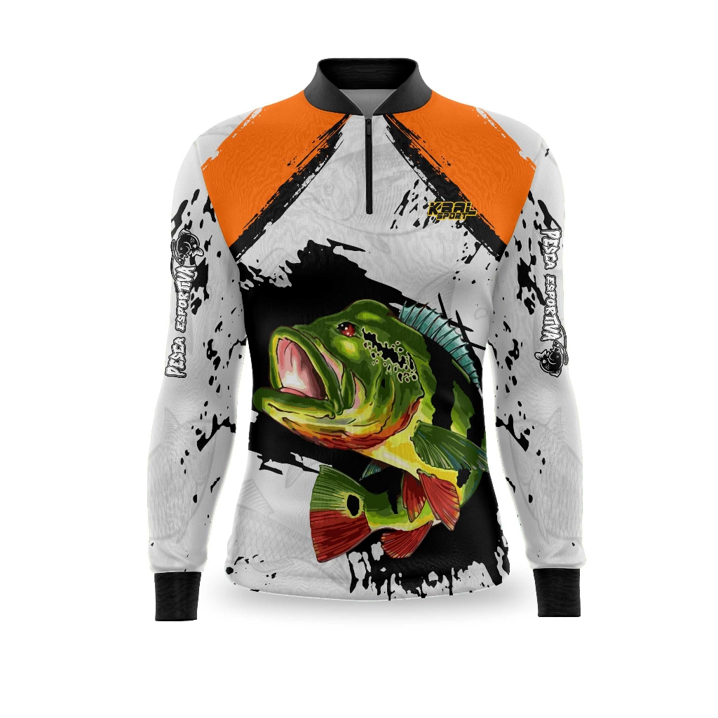 Camisa Camiseta Blusa de Pesca Tucunare Cinza Proteção Solar Uv50+ DryFit Play Pesca