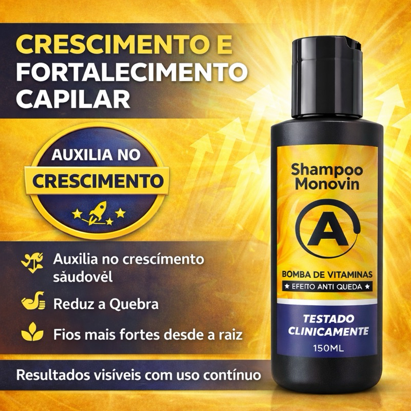 Antes e depois Monovin bomba Monovin com Bepantol Shampoo Pronto