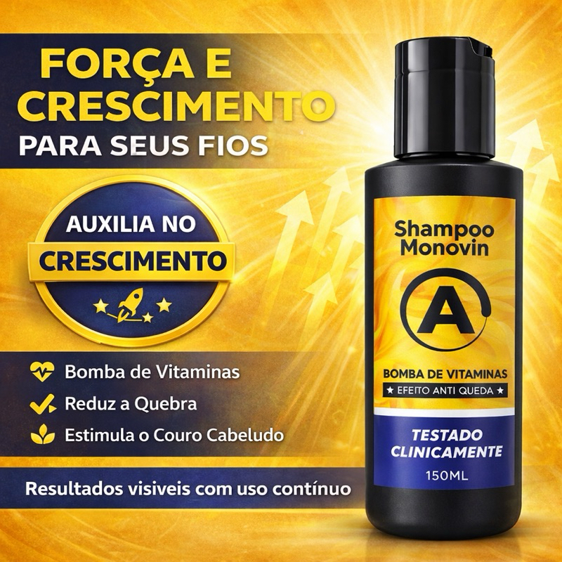 Monovin Growth – Shampoo Bomba para Cabelos Fortes e Longos