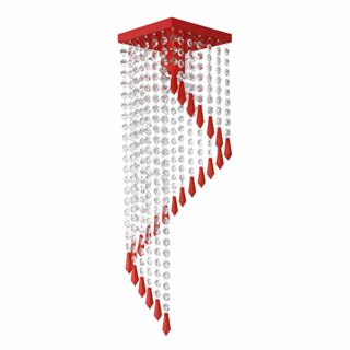 Lustre Cristal de Acrílico Sala de Jantar 60 cm de Altura Quarto Sala de Estar Cor Vermelho em Oferta na Shopee